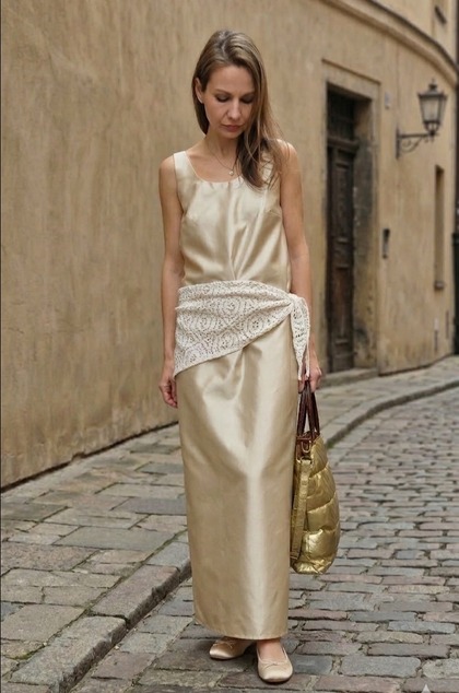 Hodvábne šaty ADELE vanilka