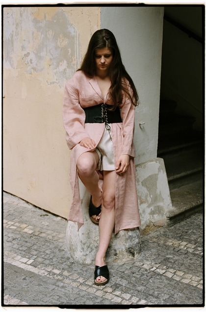 Ľanové šaty LEA baby pink